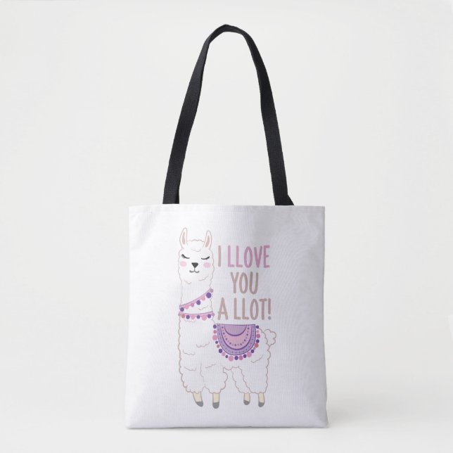 Bolsa Tote Eu te amo muito - Engraçado Llama (Frente)
