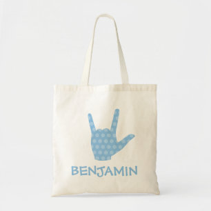 Bolsa Tote Eu Te Amo Um Símbolo Azul Um Rapaz Nome Tote Bag
