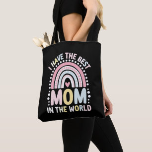 Bolsa Tote Eu Tenho A Melhor Mãe Do Mundo Boho Arco-Íris