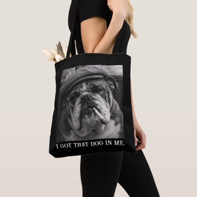 Bolsa Tote Eu Tenho Esse Cachorro Em Mim Presente de Foto de  (Close Up)