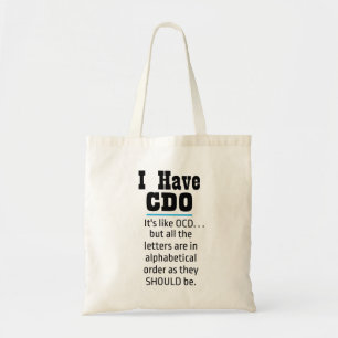 Bolsa Tote Eu tenho um Humor de TOC preto