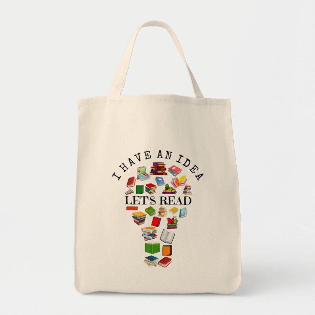 Bolsa Tote Eu Tenho Uma Ideia De Vamos Lendo Saco (Frente)