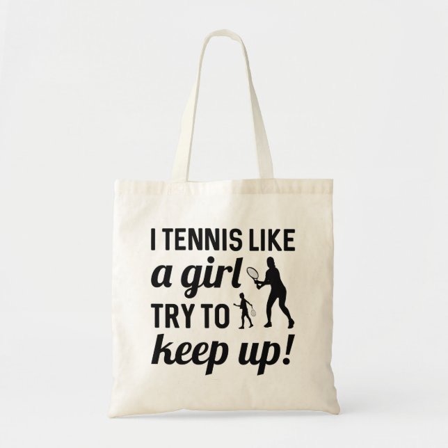 Bolsa Tote Eu Tênis Como Uma Garota Tentando Continuar (Frente)