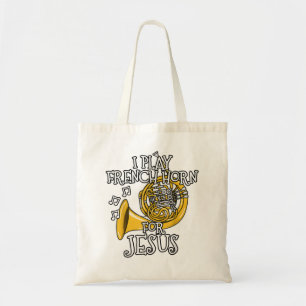 Bolsa Tote Eu Toco Corno Francês Por Jesus, Church Brass Musi