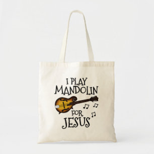 Bolsa Tote Eu Toco Mandolin Para Jesus, Mandolinista Cristão