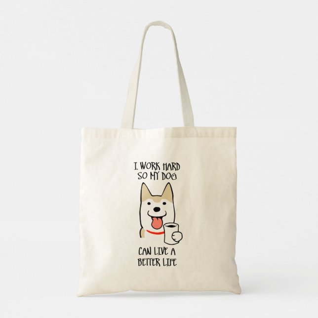 Bolsa Tote Eu trabalho duro (Verso)