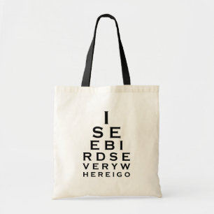 Bolsa Tote Eu ver pássaros Eyechart