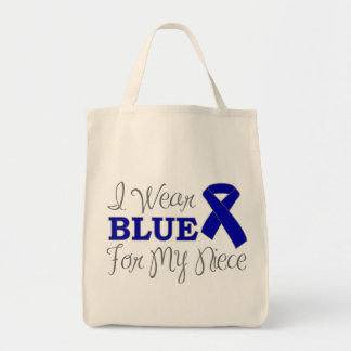 Bolsa Tote Eu visto o azul para minha sobrinha (a fita azul