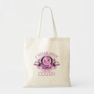 Bolsa Tote Eu visto o rosa para meu primo (floral)