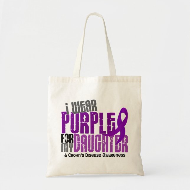 Bolsa Tote Eu visto o roxo para minha doença de Crohn da (Frente)