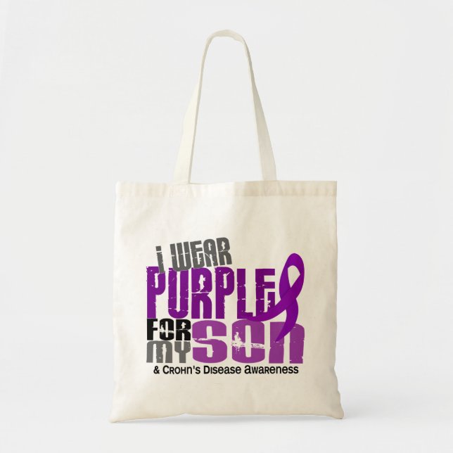 Bolsa Tote Eu visto o roxo para minha doença de Crohn do (Frente)