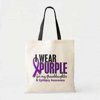 Bolsa Tote Eu visto o roxo para minha epilepsia da neta 10