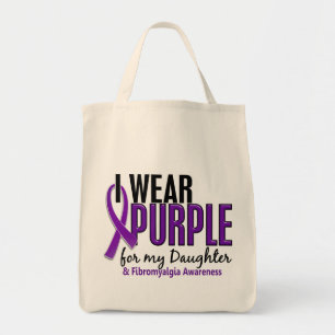 Bolsa Tote Eu visto o roxo para minha fibromialgia da filha
