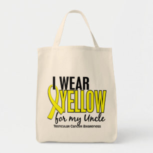 Bolsa Tote Eu visto o tio amarelo 10 cancer Testicular
