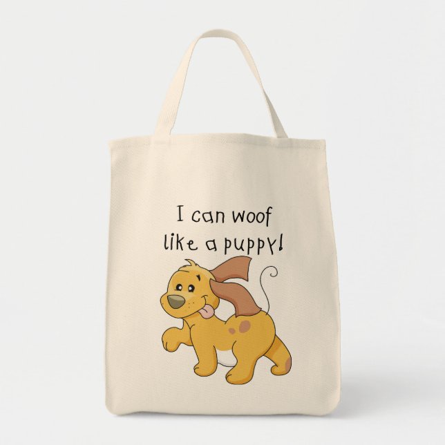 Bolsa Tote Eu Woof gosto do camiseta e dos presentes de um fi (Frente)