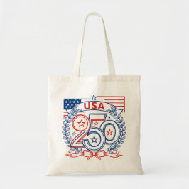Bolsa Tote EUA 250 Design de Emblema de Aniversário Patriótic
