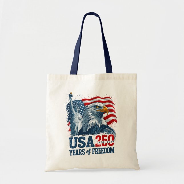 Bolsa Tote EUA 250 Semiquincentenário da América Liberdade &  (Frente)