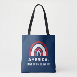 Bolsa Tote EUA 4 De Julho Na moda Patriótico Arco-Íris Americ