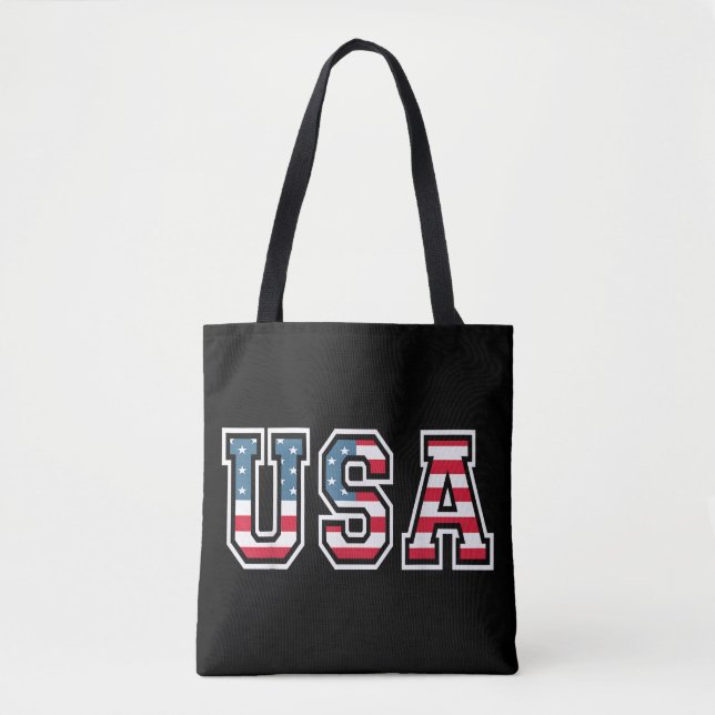 Bolsa Tote EUA Bandeira Patriótica Americana Para Homens Meni (Frente)