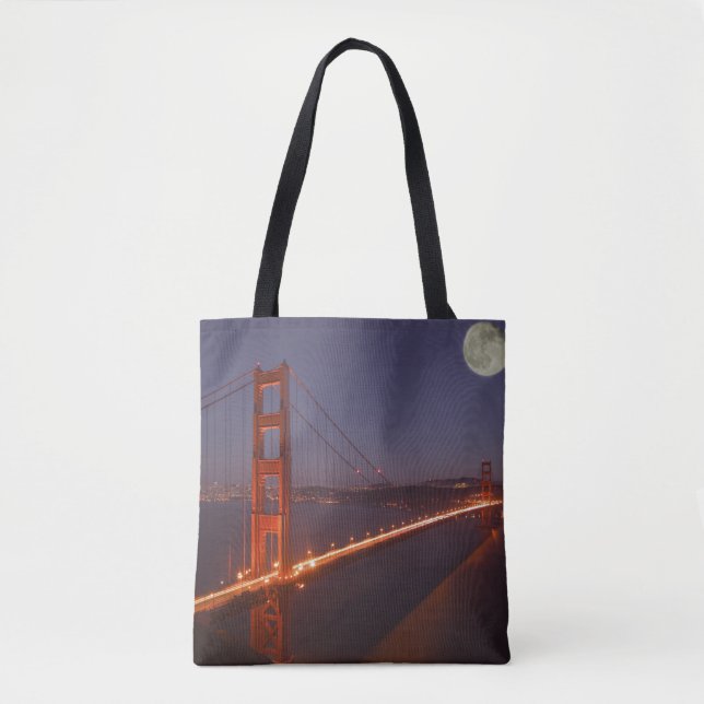 Bolsa Tote EUA, Califórnia, Marin. Nascer da lua sobre o (Frente)