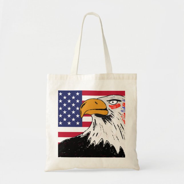 Bolsa Tote EUA Desenho de uma águia (Frente)