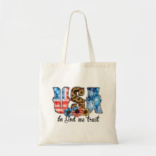 Bolsa Tote EUA em Deus Confiamos   Cristão   Girassol