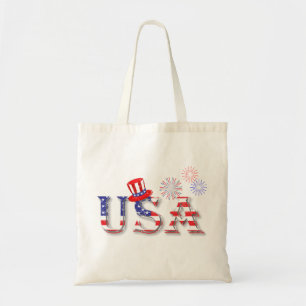 Bolsa Tote EUA em Estrelas e Stripes