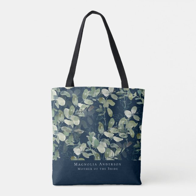 Bolsa Tote Eucalipto Azul-Marinho Mãe da Noiva (Verso)