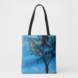 Bolsa Tote "Eucalyptus" acrílica em pintura de canvas