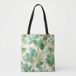 Bolsa Tote Eucalyptus deixa Design verde e Dourado