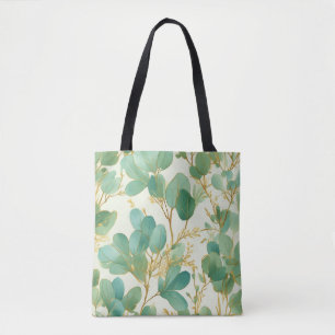 Bolsa Tote Eucalyptus deixa Design verde e Dourado