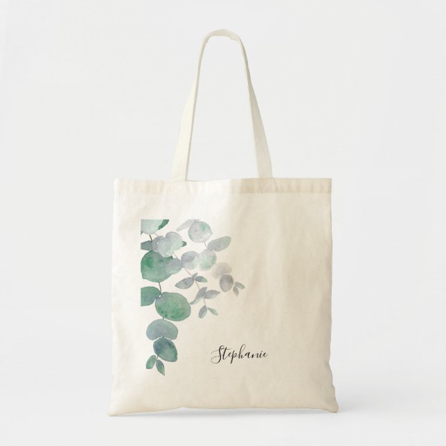 Bolsa Tote Eucalyptus Greenery personalizado (Frente)