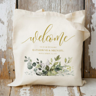 Bolsa Tote  Eucalyptus Greenery Wedding Bem-vindo a Sacos de 