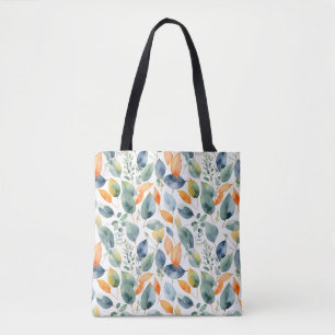 Bolsa Tote Eucalyptus Plantas Verde Laranja 350 Aquarela
