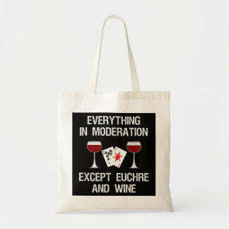 Bolsa Tote Euchre - Jogo De Cartão Euchre Engraçado E Vinho
