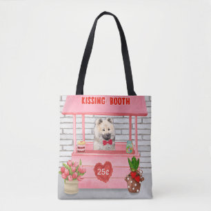 Bolsa Tote Eurasier Dia de os namorados Cachorro Beijando Boo
