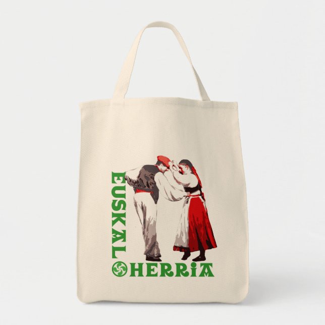 Bolsa Tote Euskal Herria: dançarinos Basque tradicionais, (Frente)
