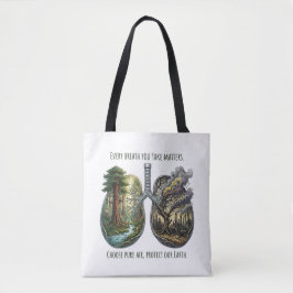 Bolsa Tote Every Breath Matters Environmental Awareness Art
