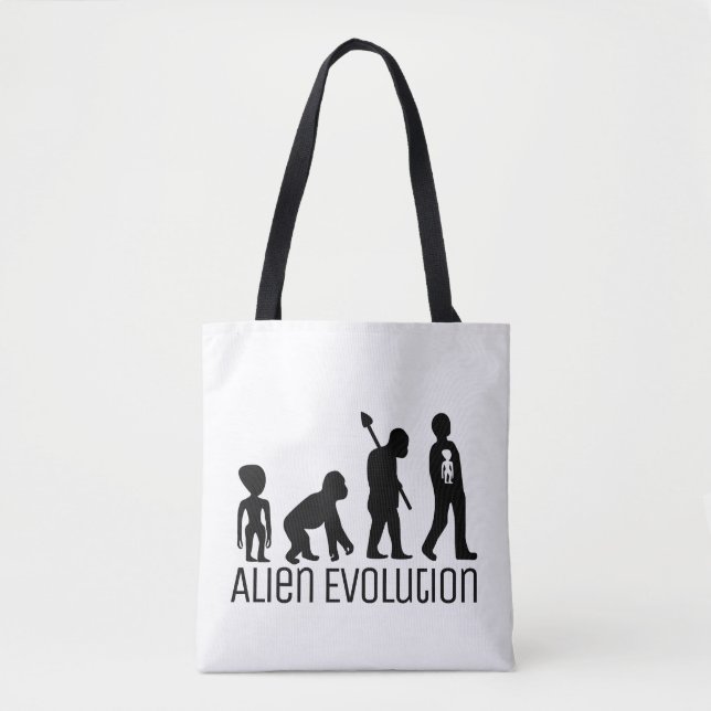 Bolsa Tote Evolução Alien, Alien Extraterrestre (Frente)
