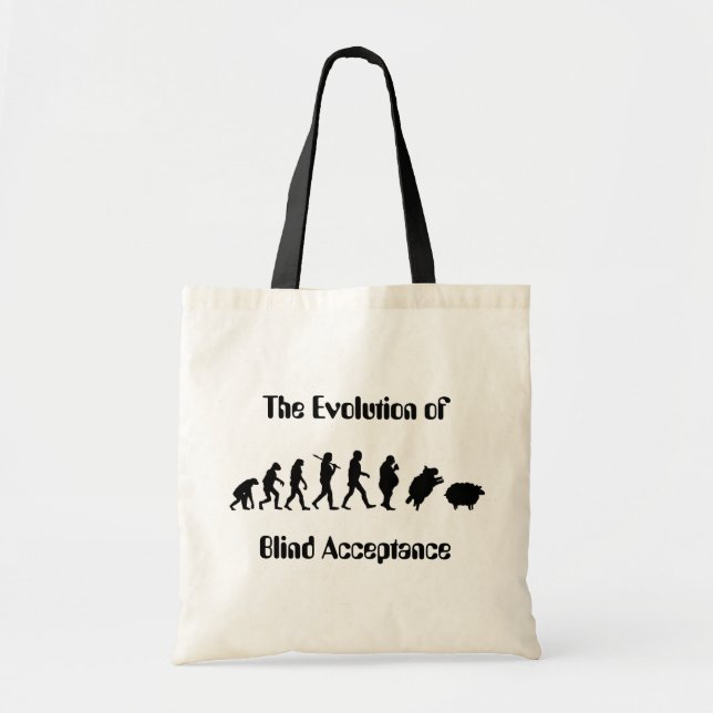 Bolsa Tote Evolução engraçada da paródia do homem (Frente)