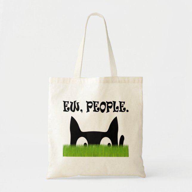 Bolsa Tote Ew Pessoas Engraçadas Gato Saco de Sapo Verde (Frente)