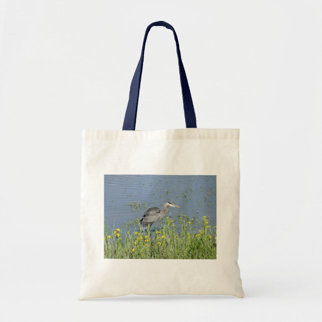 Bolsa Tote Excelente Blue Heron no rio. (Frente)