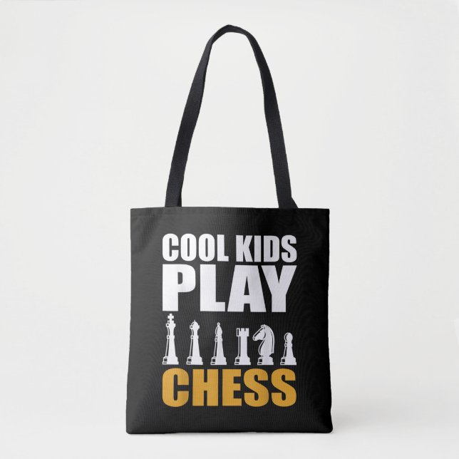 Bolsa Tote Excelente Chess Kids Chess Piece Girls (Frente)