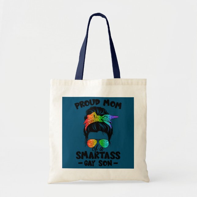Bolsa Tote Excelente Orgulhoso Mãe De Um Orgulho LGBTQ De gay (Frente)