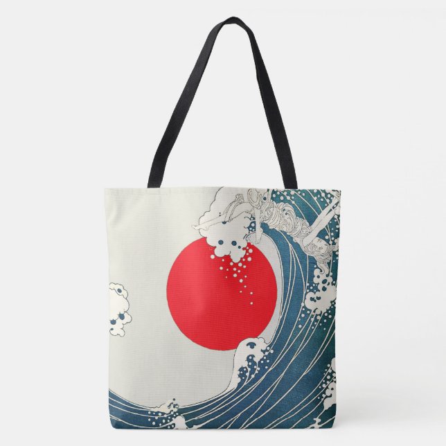 Bolsa Tote EXCELENTE WAVE E VERMELHO Náutica Azul-SUN Azul (Frente)