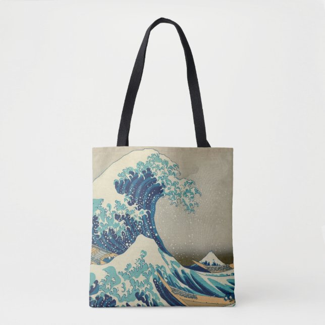 Bolsa Tote Excelente Wave off Kanagawa & Japonês Art /Japão (Frente)
