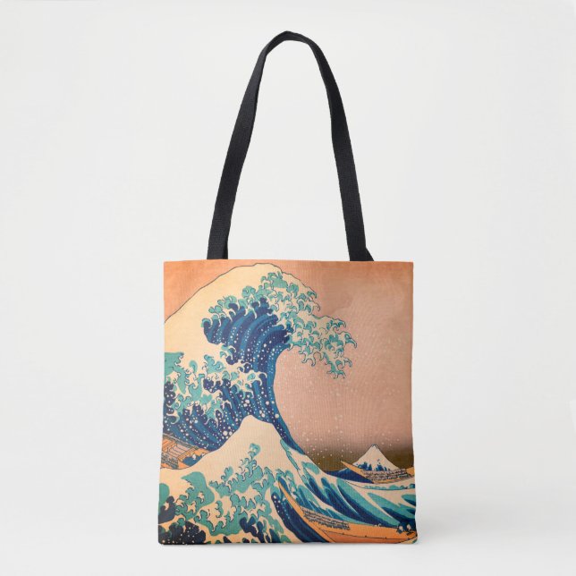 Bolsa Tote Excelente Wave off Kanagawa & Japonês Art /Japão (Frente)