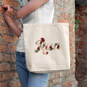 Bolsa Tote Executar Padrão de Hibiscus Rustic Rustic do Tipo 