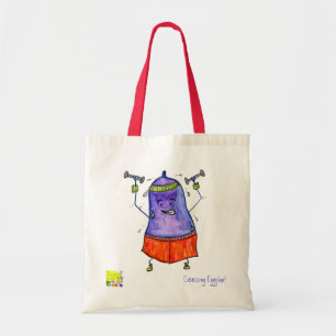 Bolsa Tote exercitando o saco do eco da beringela