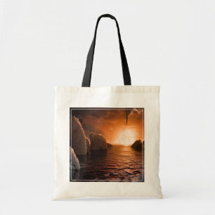 Bolsa Tote Exoplanetário Trapist-1f Do Lado Noturno Icy.